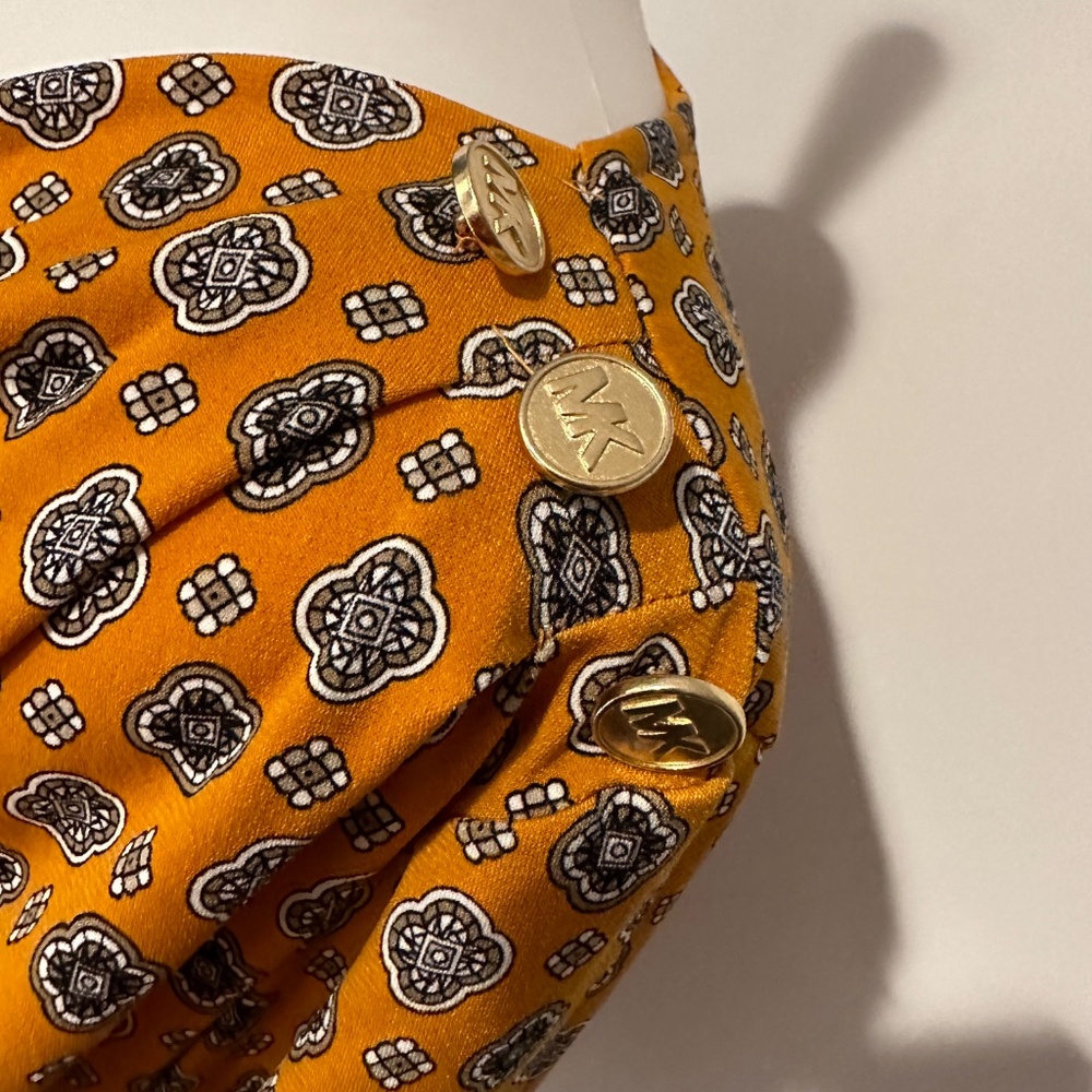 Michael Kors Women Design Cowl Neck Marigold Top Shirt - Size XL - NEW With Tags - Picture 3 of 16